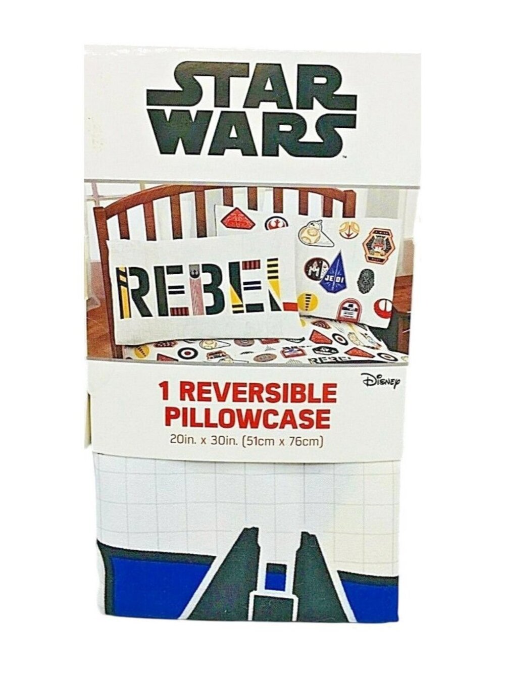 Star Wars Reversible Pillowcase 20x30" Polyester (1) Rebel Design Disney Fly Boy